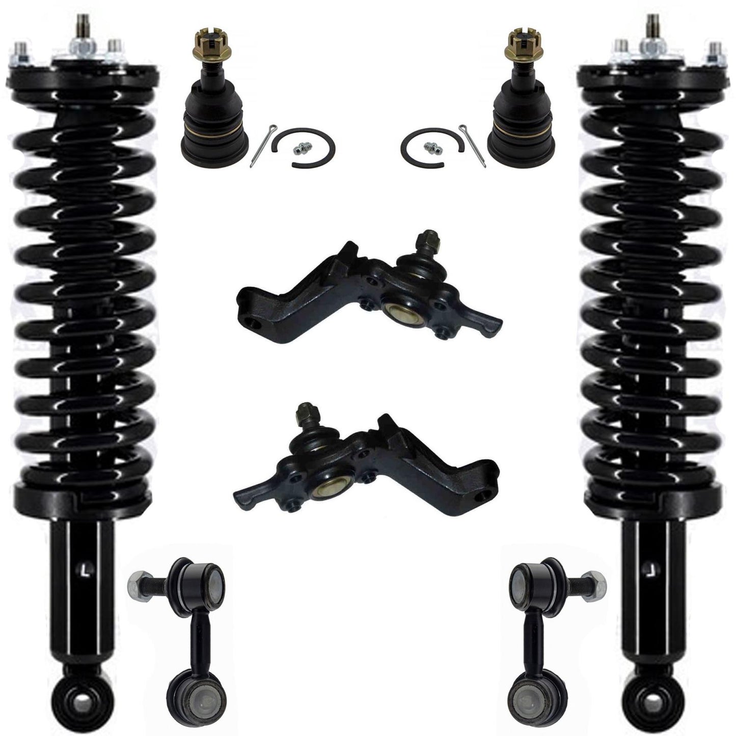 Front Struts Upper Lower Ball Joints & Links For Tacoma 2001-2004 4 Wheel Drive
