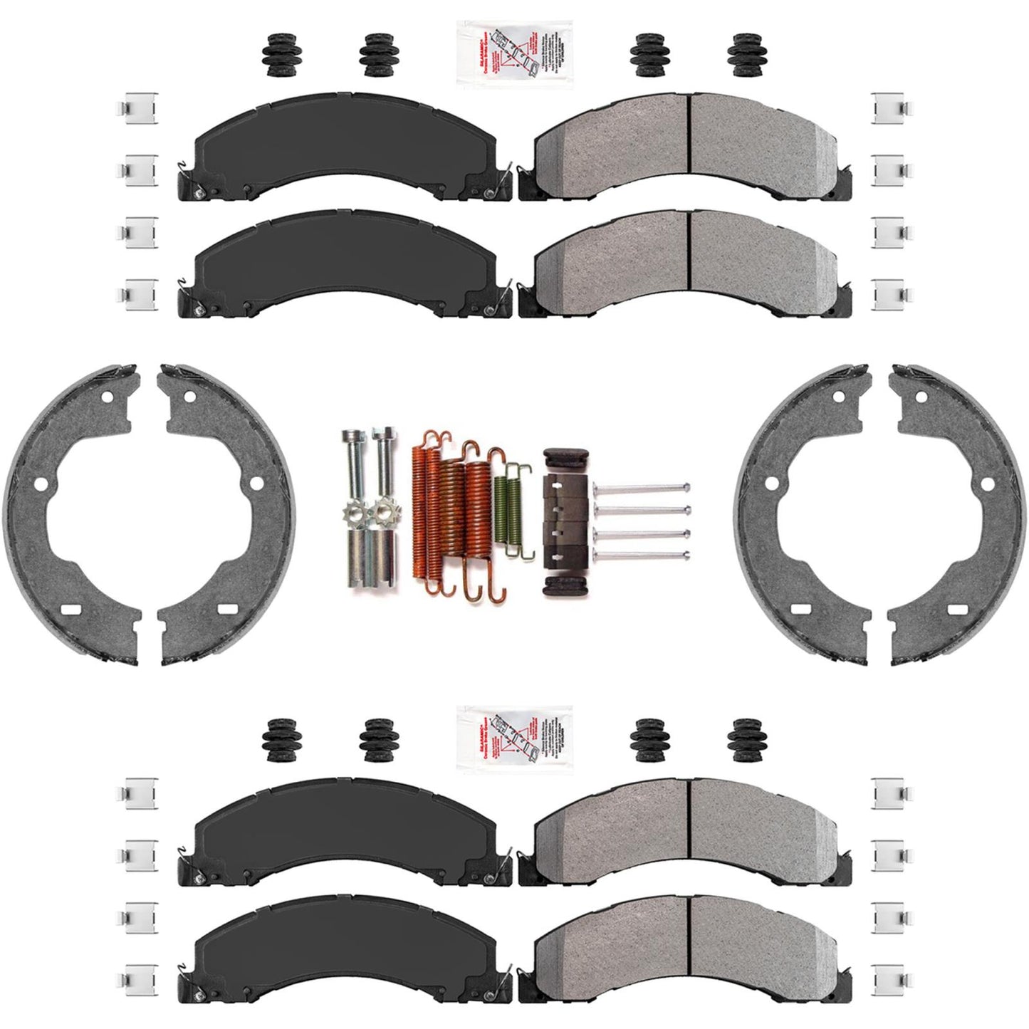 Fleet Duty Disc Brake Pads Parking Shoes Hardware for Dodge Ram 4500 2008-2026