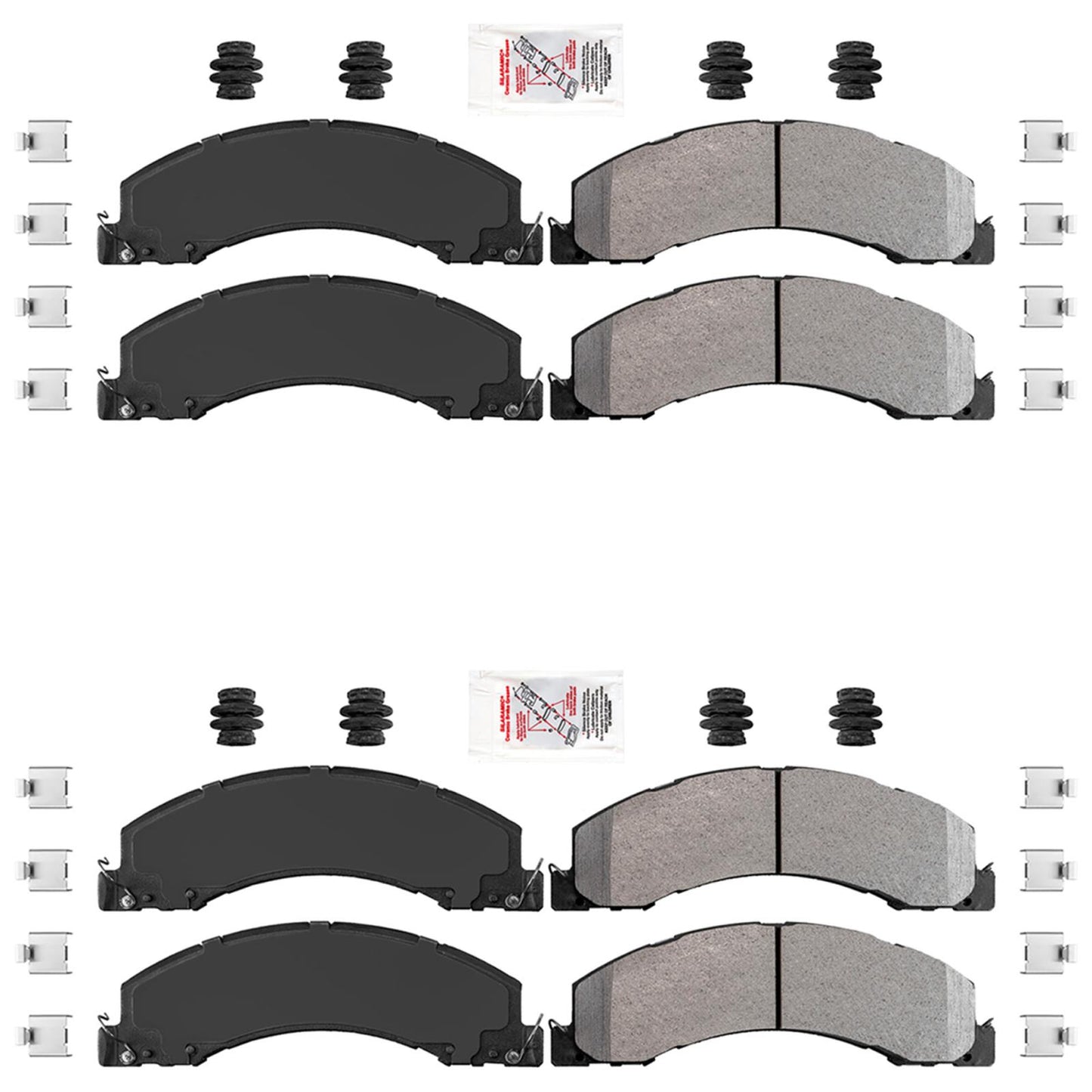 Front and Rear Fleet Duty Disc Brake Pads Hardware for Dodge Ram 4500 2008-2026