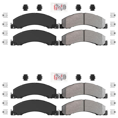 Front and Rear Fleet Duty Disc Brake Pads Hardware for Dodge Ram 4500 2008-2026