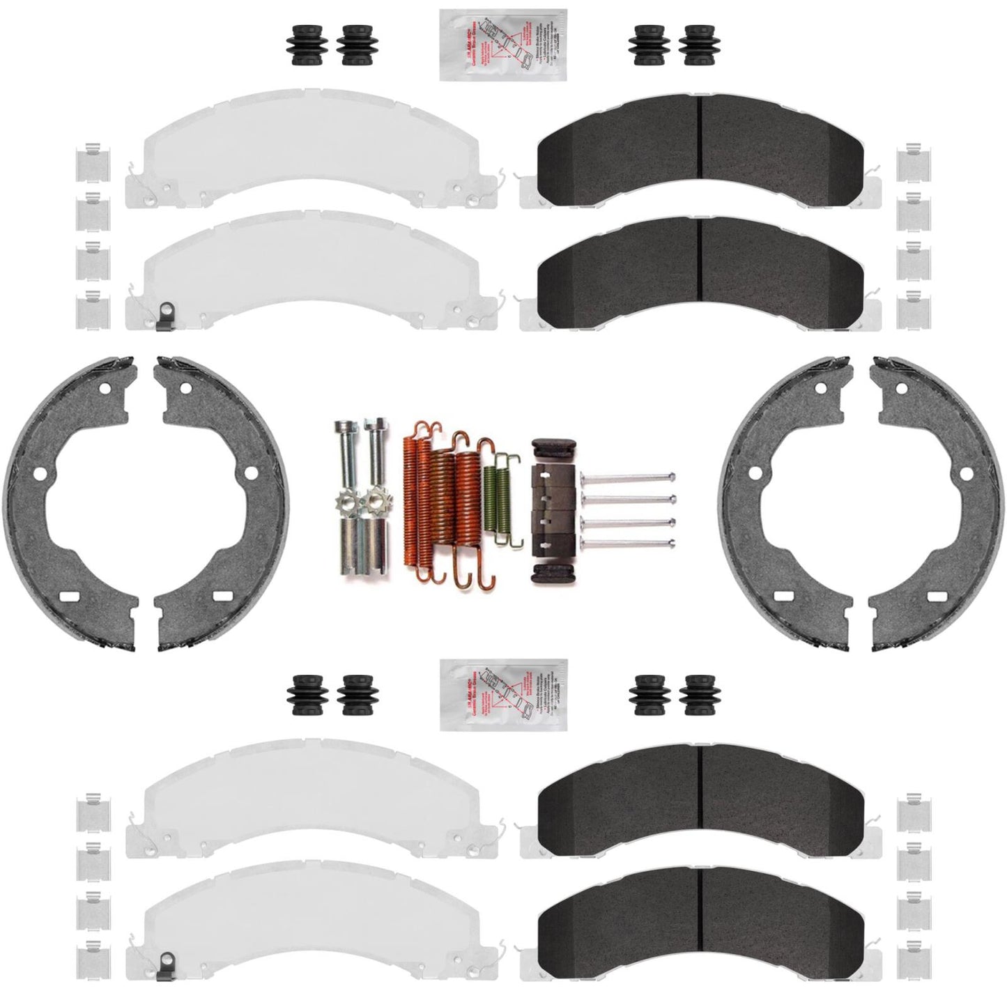 Fleet Duty Disc Brake Pads Parking Shoes Hardware for Dodge Ram 4500 2008-2026