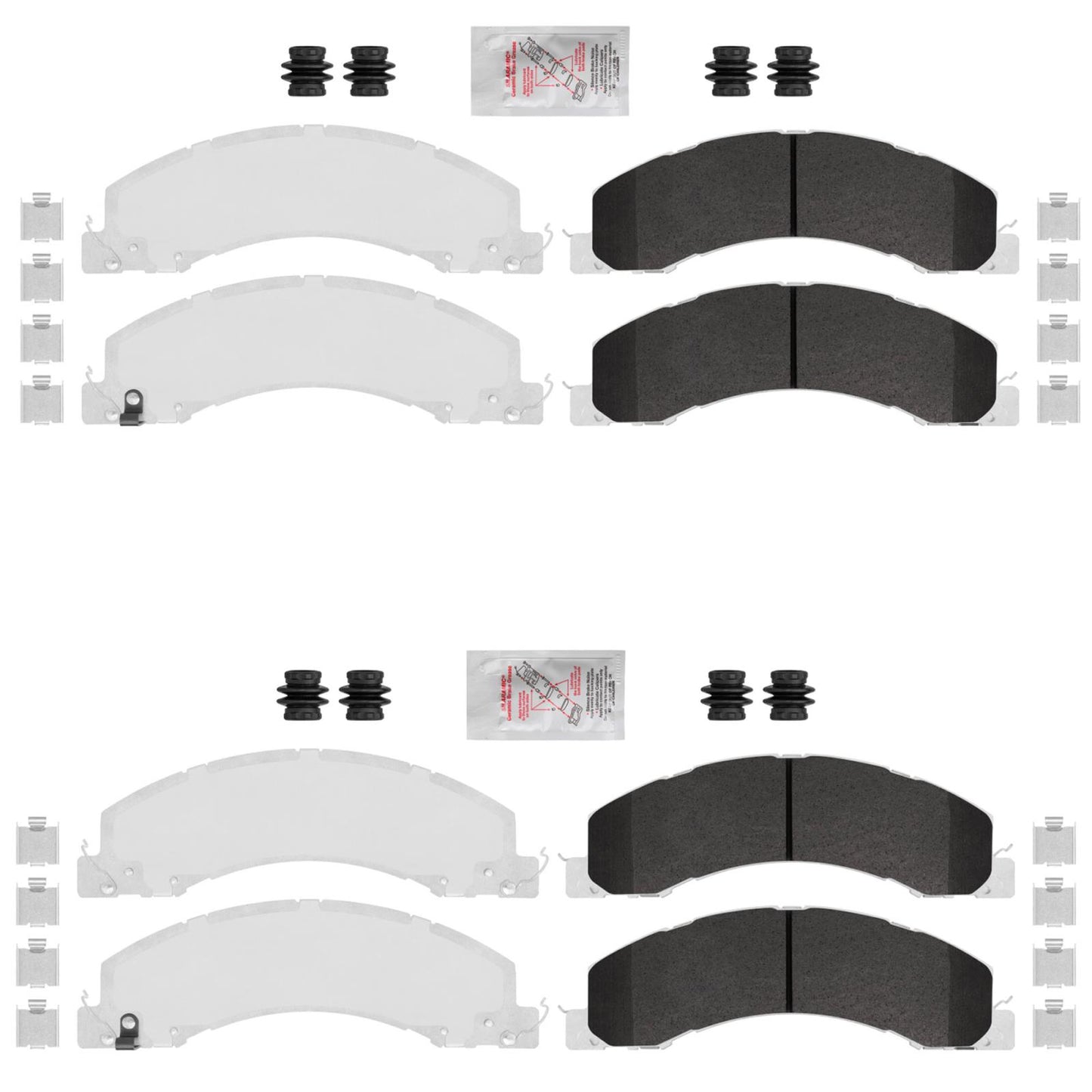 Galvanized F&R Fleet Duty Disc Brake Pads Hardware for Dodge Ram 4500 2008-2026