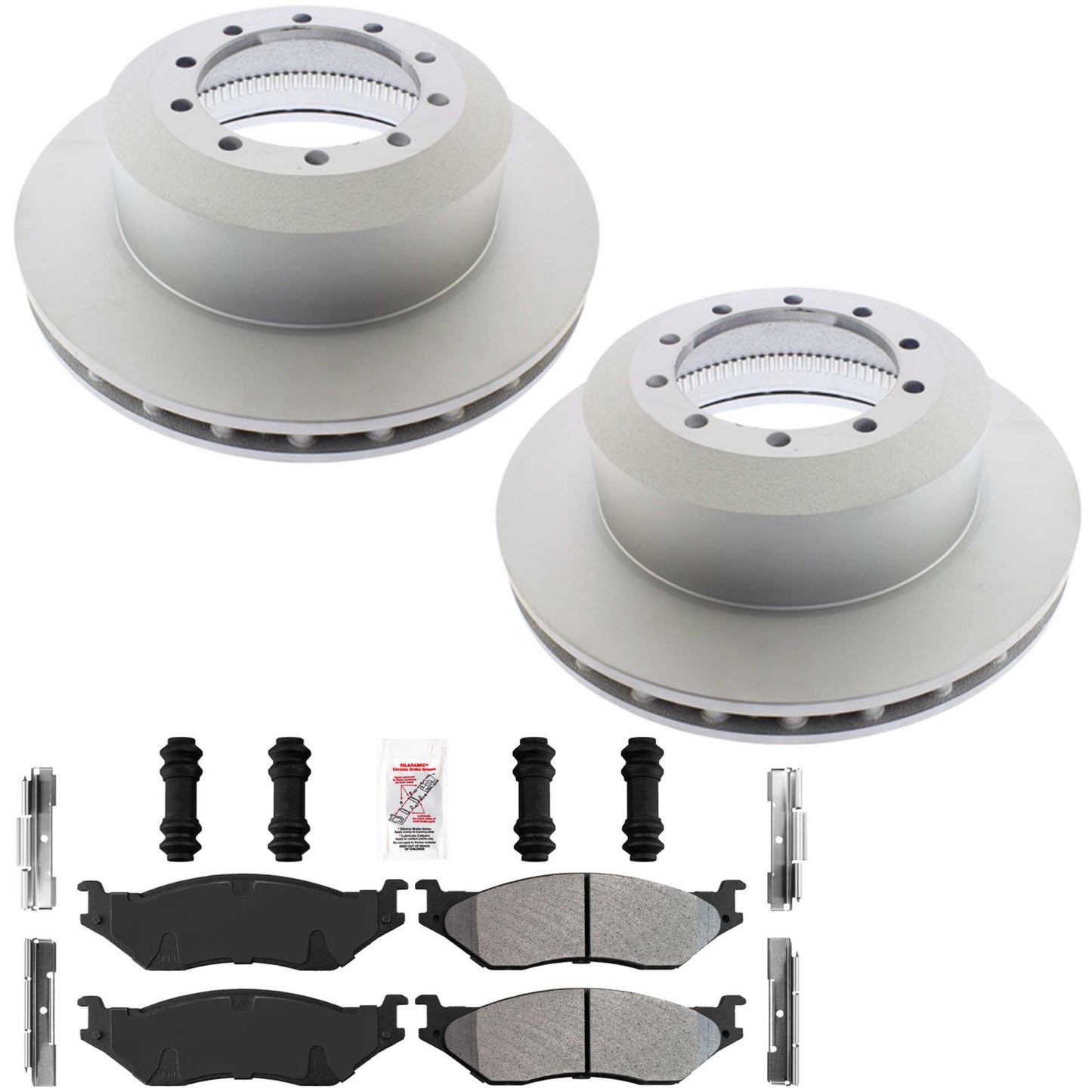 Rear Coated Disc Brake Rotors Fleet Duty Disc Brake Pads for Ford F450 1999-2004