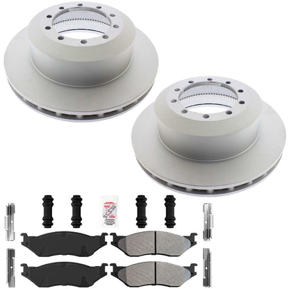 Rear Coated Disc Brake Rotors Fleet Duty Disc Brake Pads for Ford F450 1999-2004