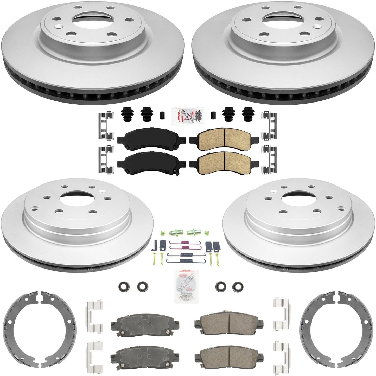 Front Rear Disc Brake Rotors Disc Brake Pads for GMC Arcadia 2007 2010 2016