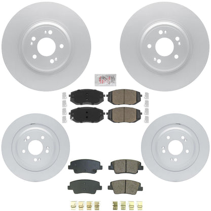 Front Rear Disc Brake Rotors Disc Brake Pads for Genesis G80 2.5L 2021 2023 2024