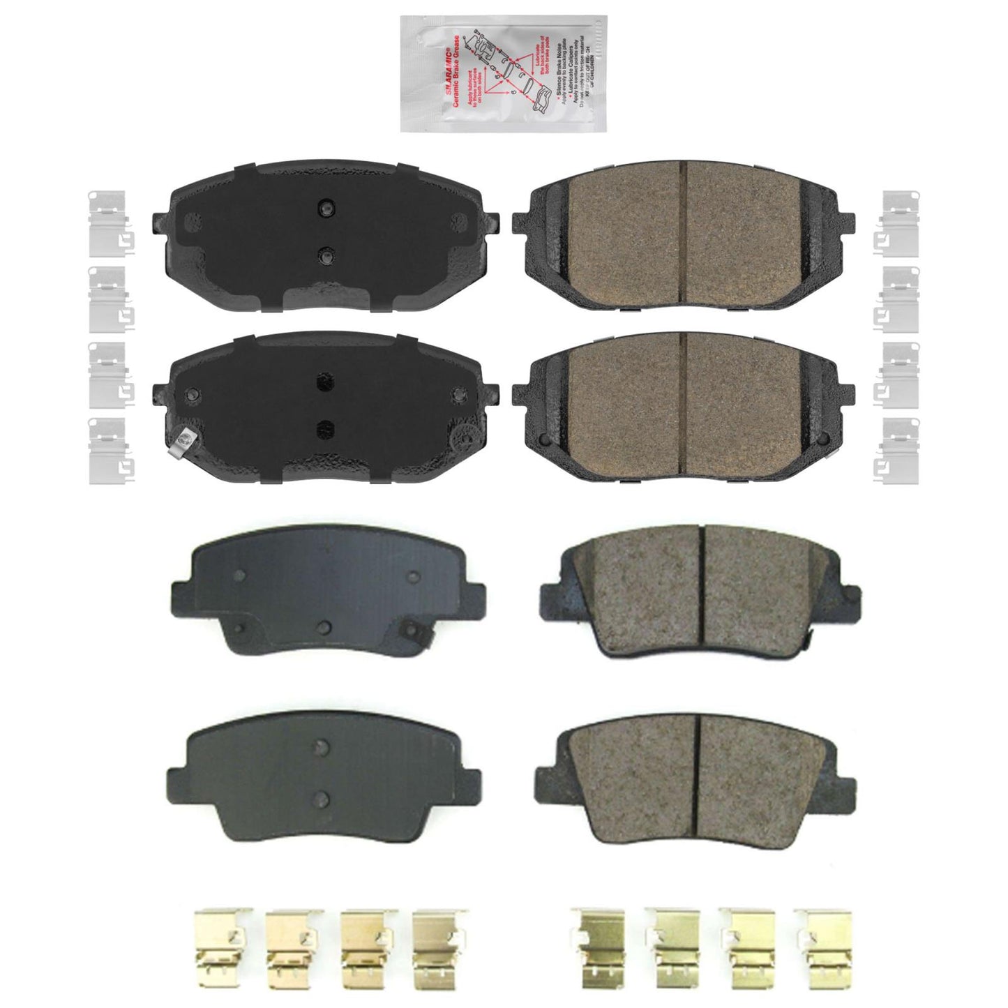 Front and Rear Ceramic Disc Brake Pads for Genesis G80 2.5L 2021 2022 2023 2024