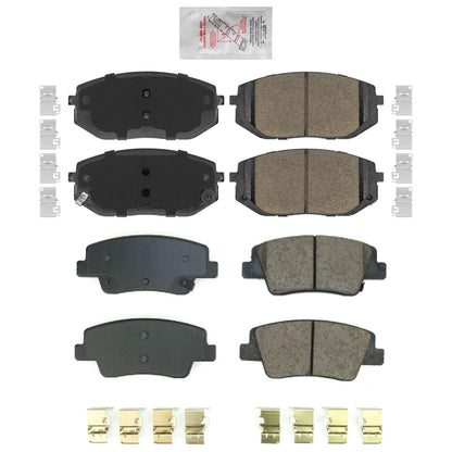 Front and Rear Ceramic Disc Brake Pads for Genesis G80 2.5L 2021 2022 2023 2024