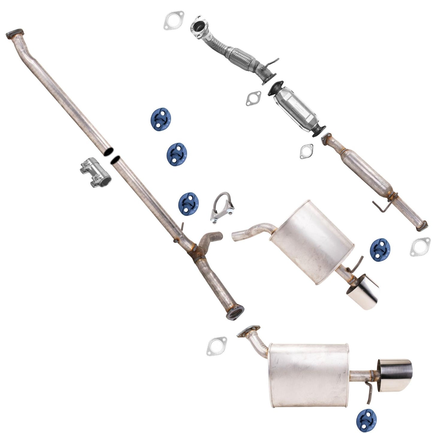 Extension Y Pipe Dual Rear Muffler Exhaust For 12-15 Kia Optima Built USA Vin 5 - Photo 1