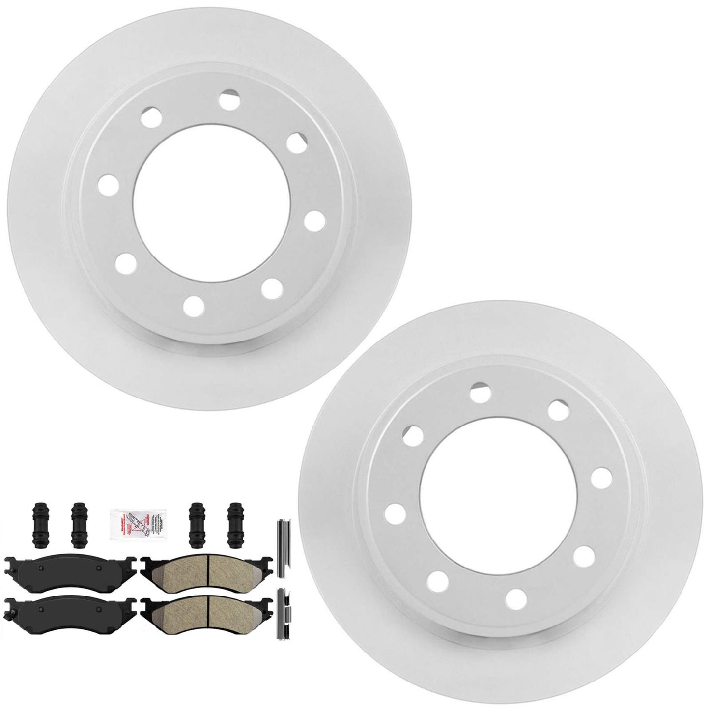 R Off Road Coated Disc Brake Rotors AME Disc Brake Pads for Dodge Ram 2500 03-08 - Photo 1