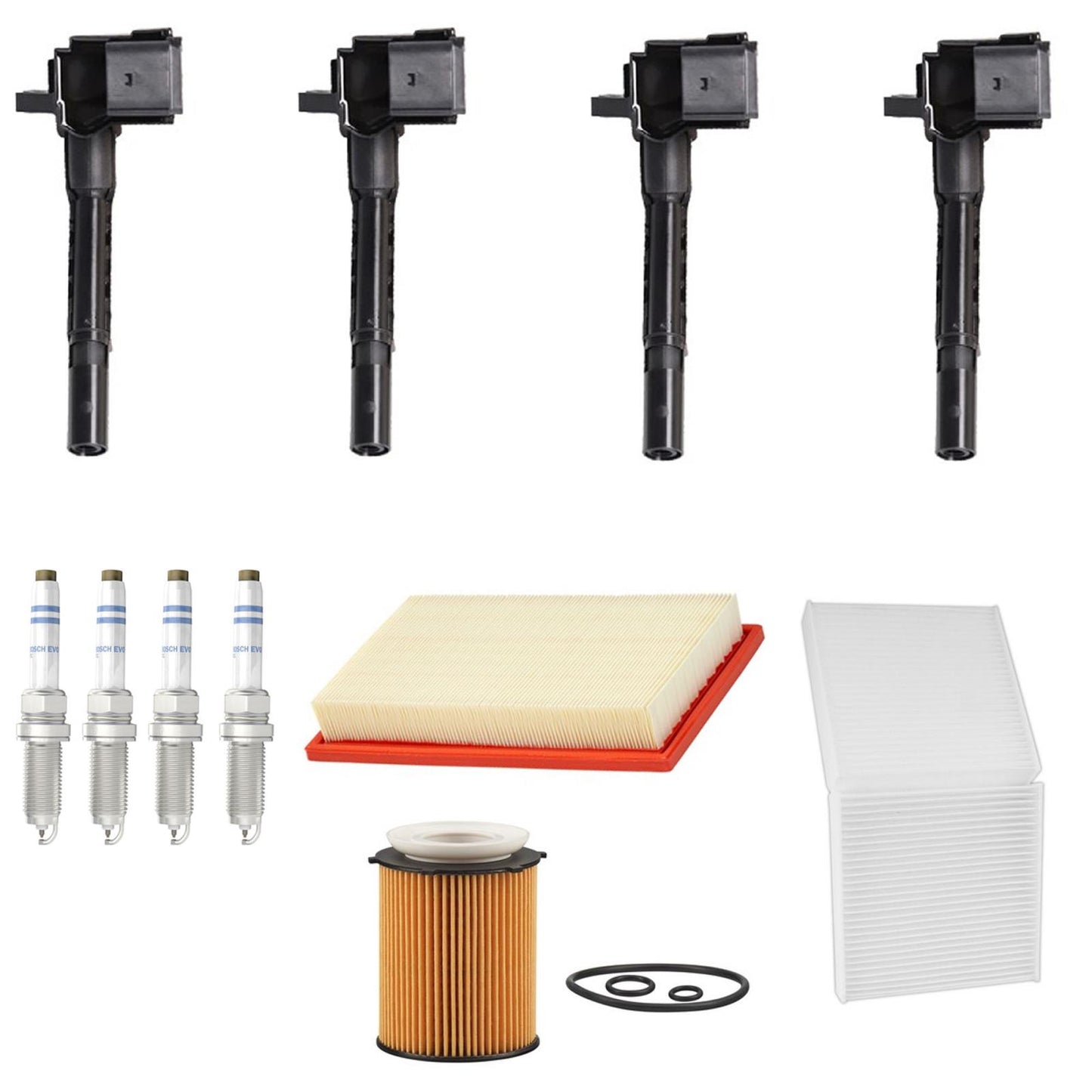 Ignition Coils Spark Plugs Tune Up Kit For Mercedes Benz SLC300 2.0L 2017-2020 - Photo 1