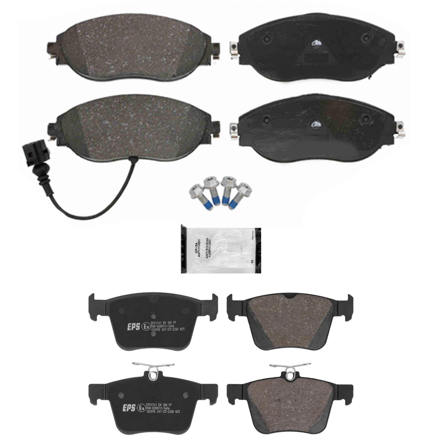 Front and Rear R90 Euro Brake Pad for Audi S3 2015 2016 2017 2018 2019 2020 - Photo 1