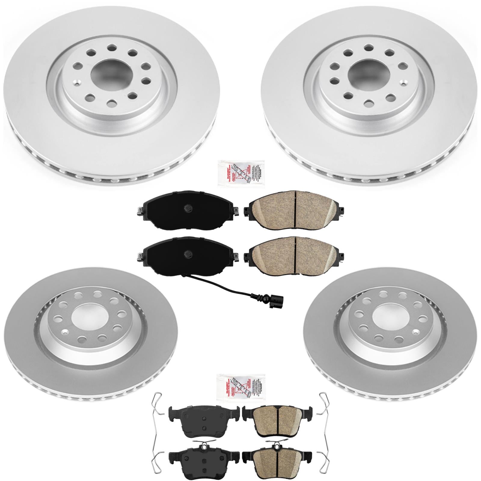 Frt & Rr Coated Disc Brake Disc Brake Pad for Audi S3 2015 2016 2017 2018 2020 - Photo 1