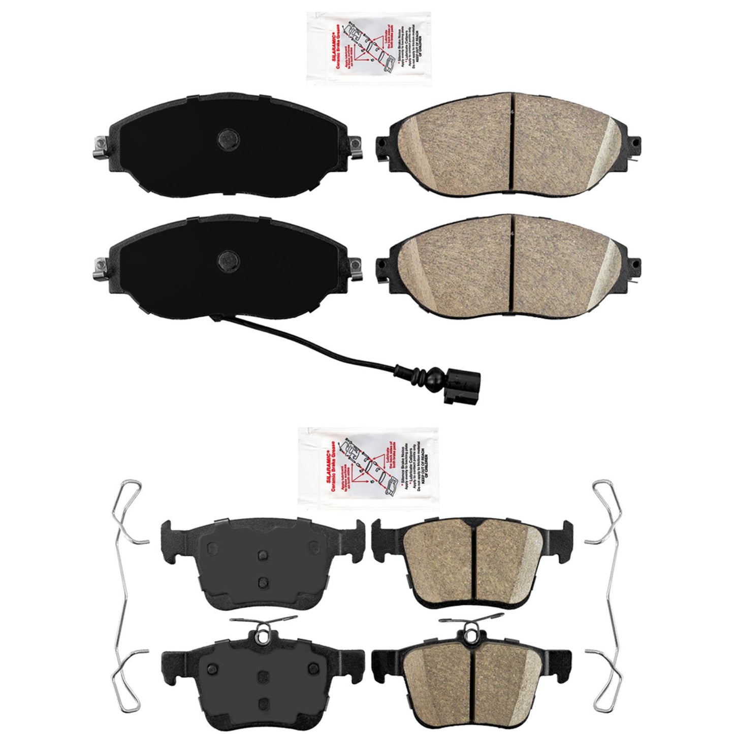 Front and Rear Ceramic Disc Brake Pad for Audi S3 2015 2016 2017 2018 2019 2020 - Photo 1