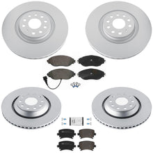 Frt & Rr Coated Disc Brake Euro Brake Pad for Volkswagen Gti 15-21 w 340MM Rotor - Photo 1