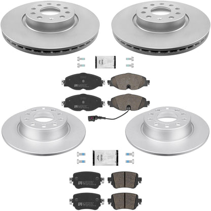 F&R Coated Disc Brake Rotors Euro Brake Pad for Volkswagen Passat 2021 2022 - Photo 1