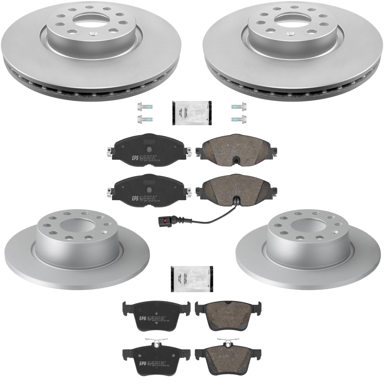 F&R Coated Disc Brake Rotors Brake Pad for Volkswagen Taos Front Wheel Drv 21-26 - Photo 1