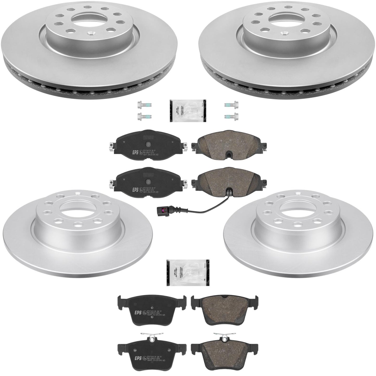 F&R Coated Disc Brake Rotors Brake Pad for Volkswagen Taos All Wheel Drive 21-26 - Photo 1