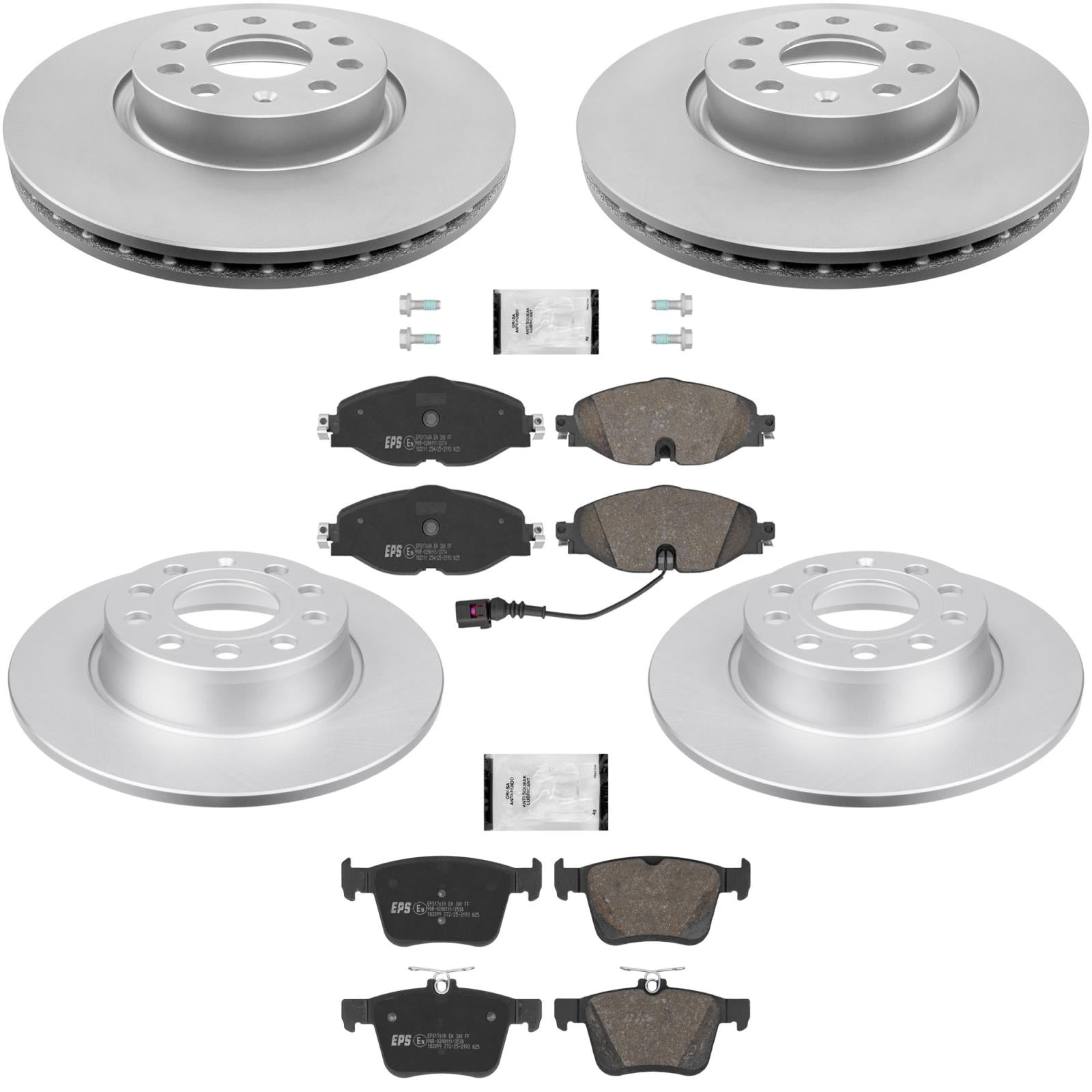 F&R Coated Disc Brake Rotors Brake Pad for Volkswagen Taos All Wheel Drive 21-26 - Photo 1