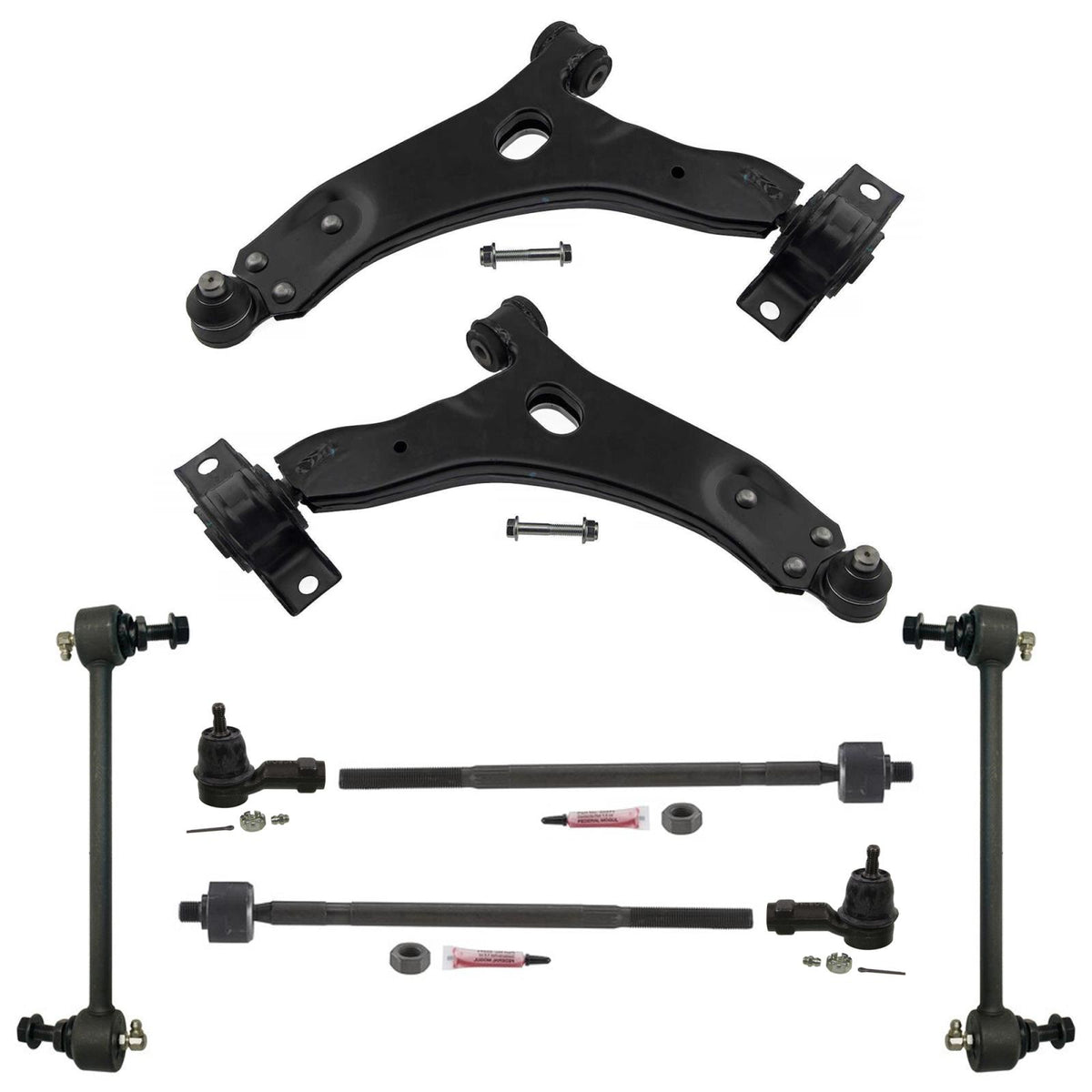 Fits For 2006-2007 Ford Focus Front Lower Control Arms Tie Rods & Sway Bar Links - Photo 1