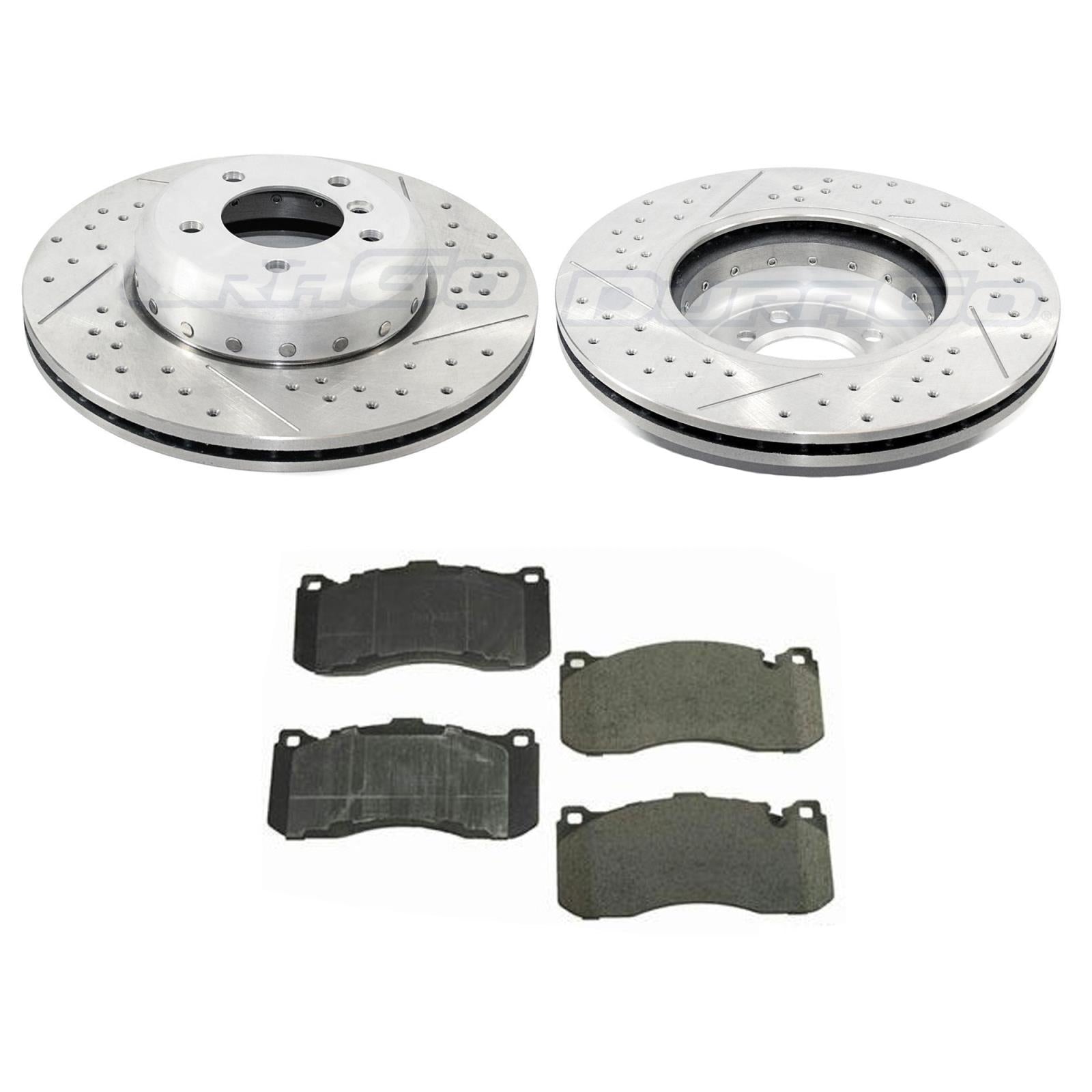 Front Brake Disc Rotors Drilled with Brake Pads for 2008 2010 2013 BMW 135i - Photo 1