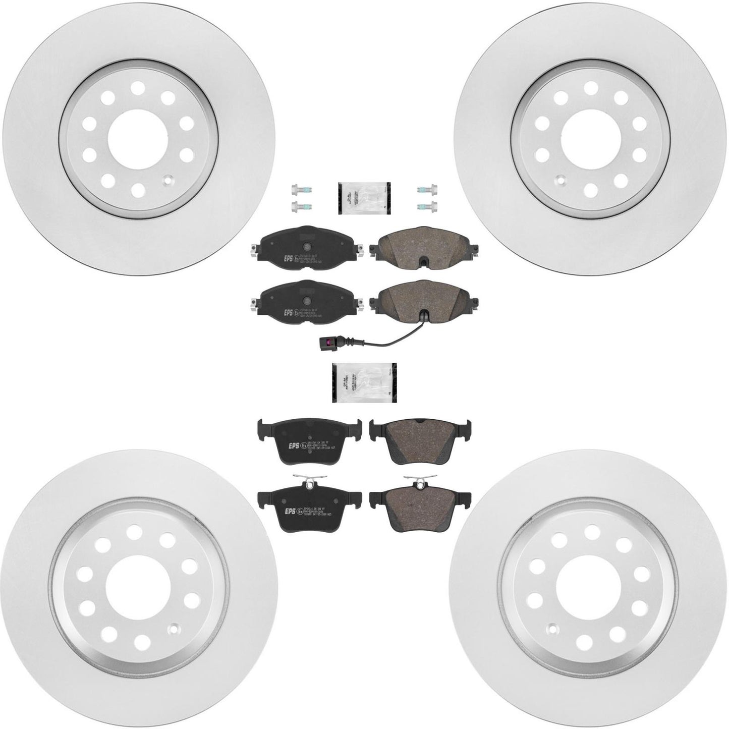 F&R Coated Disc Brake Rotors Brake Pad for Audi TT Quattro 2016 2020 2022 2023 - Photo 1