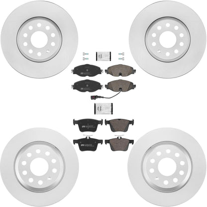 F&R Coated Disc Brake Rotors Brake Pad for Audi TT Quattro 2016 2020 2022 2023 - Photo 1