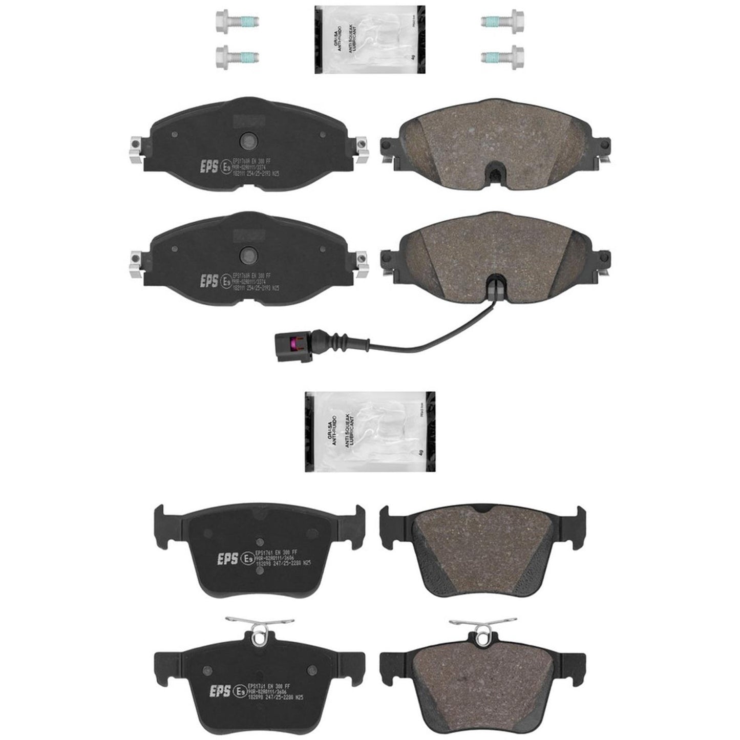 Front and Rear Euro Disc Brake Pad for Audi A3 2015 2016 2017 2018 2019 2020 - Photo 1