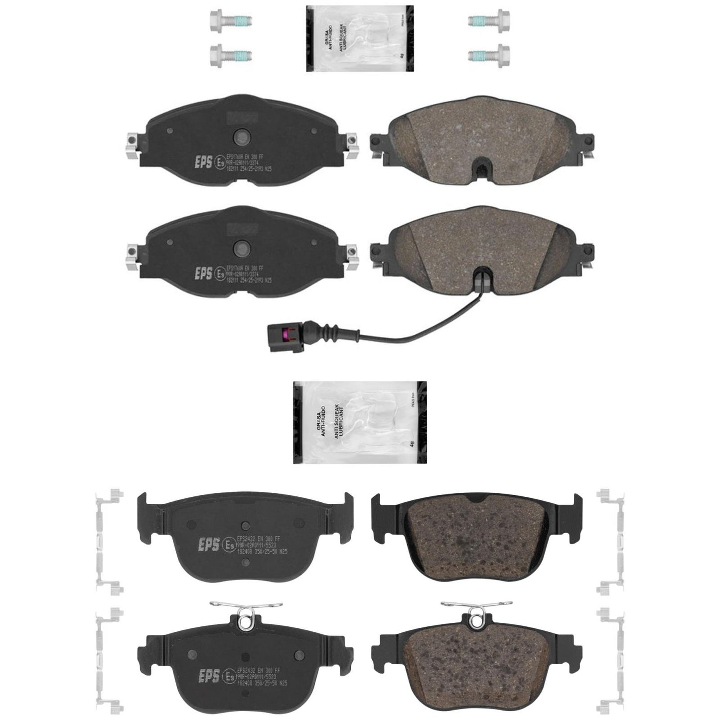 Front and Rear Euro R90 Disc Brake Pads for Audi A3 2022 2023 w/ 312MM Rotor - Photo 1