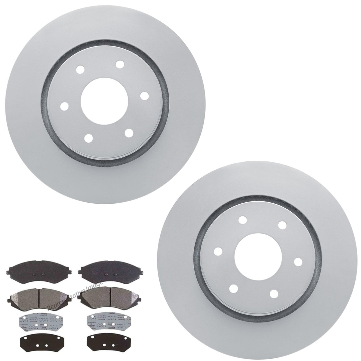 Front GEO Coated Disc Brake Rotors Brake Pads for Nissan Armada 2025 2026 QX80 - Photo 1