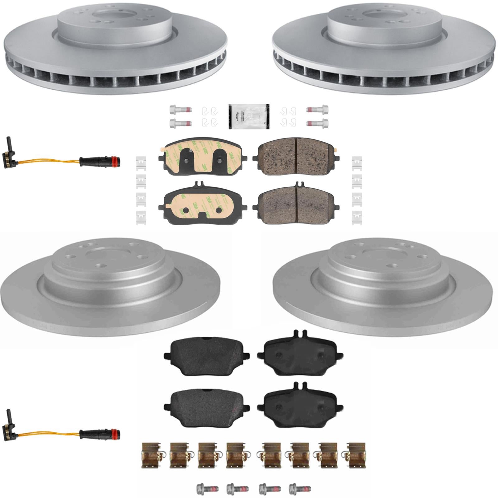 Coated Disc Brake Rotors Pads for Mercedes Benz GLE350 2020-2023 Base 330MM - Photo 1