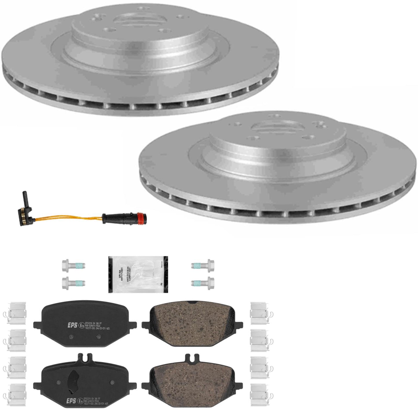 Rear Coated Disc Brake Rotors Pads for Mercedes Benz GLE350 AMG 2020-2023 345MM - Photo 1