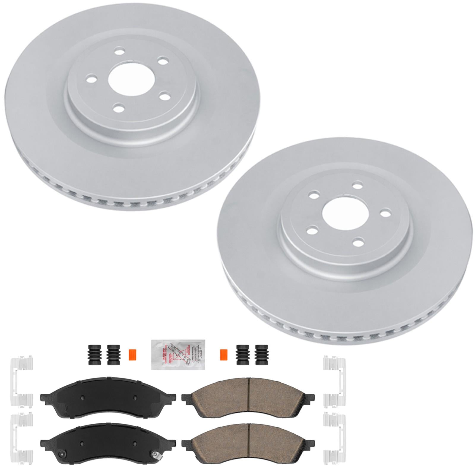 Front GEO Coated Rotors Ceramic Brake Pads for Ford Edge Titanium 2021-2024 - Photo 1