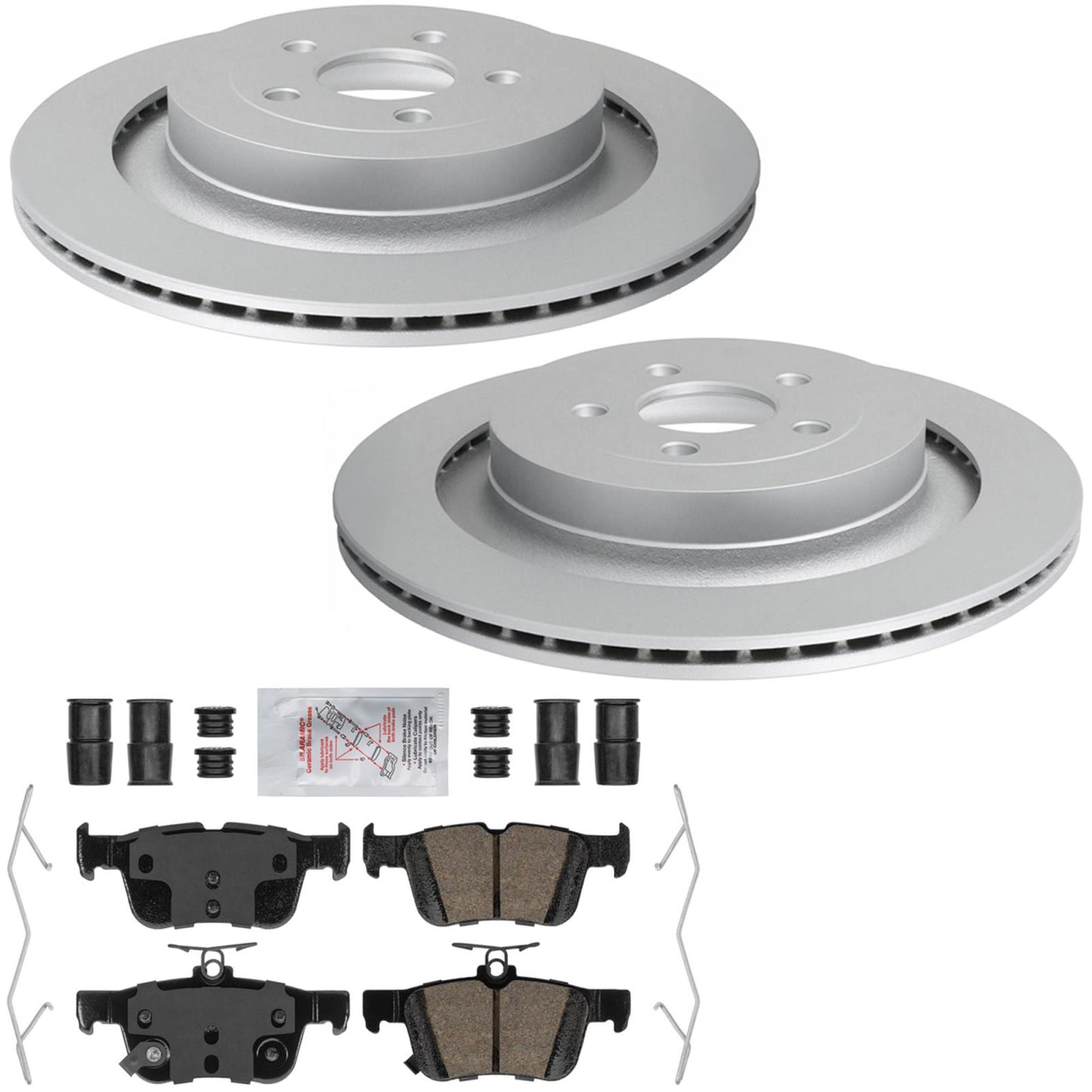 Rear GEO Coated Rotors Ceramic Brake Pads for Ford Edge Titanium 2021-2024 - Photo 1