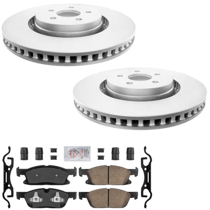 Frt GEO Coated Rotors Ceramic Brake Pads for Ford Edge ST Red Caliper 2019-2024 - Photo 1