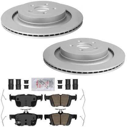 Rr GEO Coated Rotors Ceramic Brake Pads for Ford Edge ST Red Caliper 2019-2024 - Photo 1