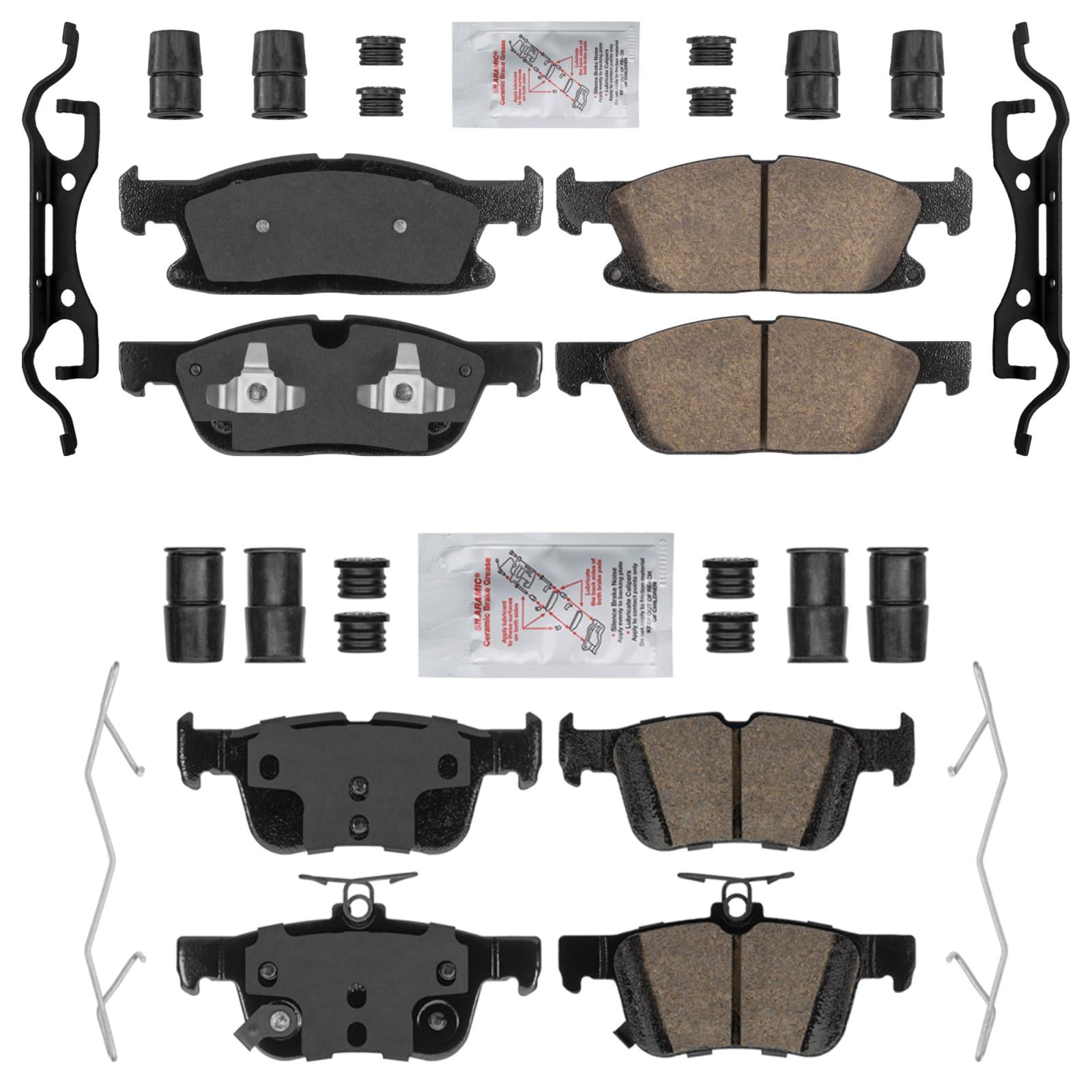 Front & Rear PTC Ceramic Disc Brake Pads for Ford Edge ST Red Caliper 2019-2024 - Photo 1