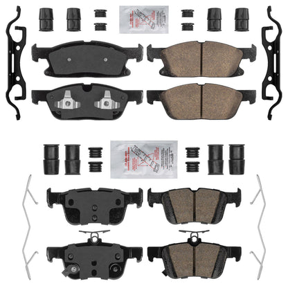 Front & Rear PTC Ceramic Disc Brake Pads for Ford Edge ST Red Caliper 2019-2024 - Photo 1