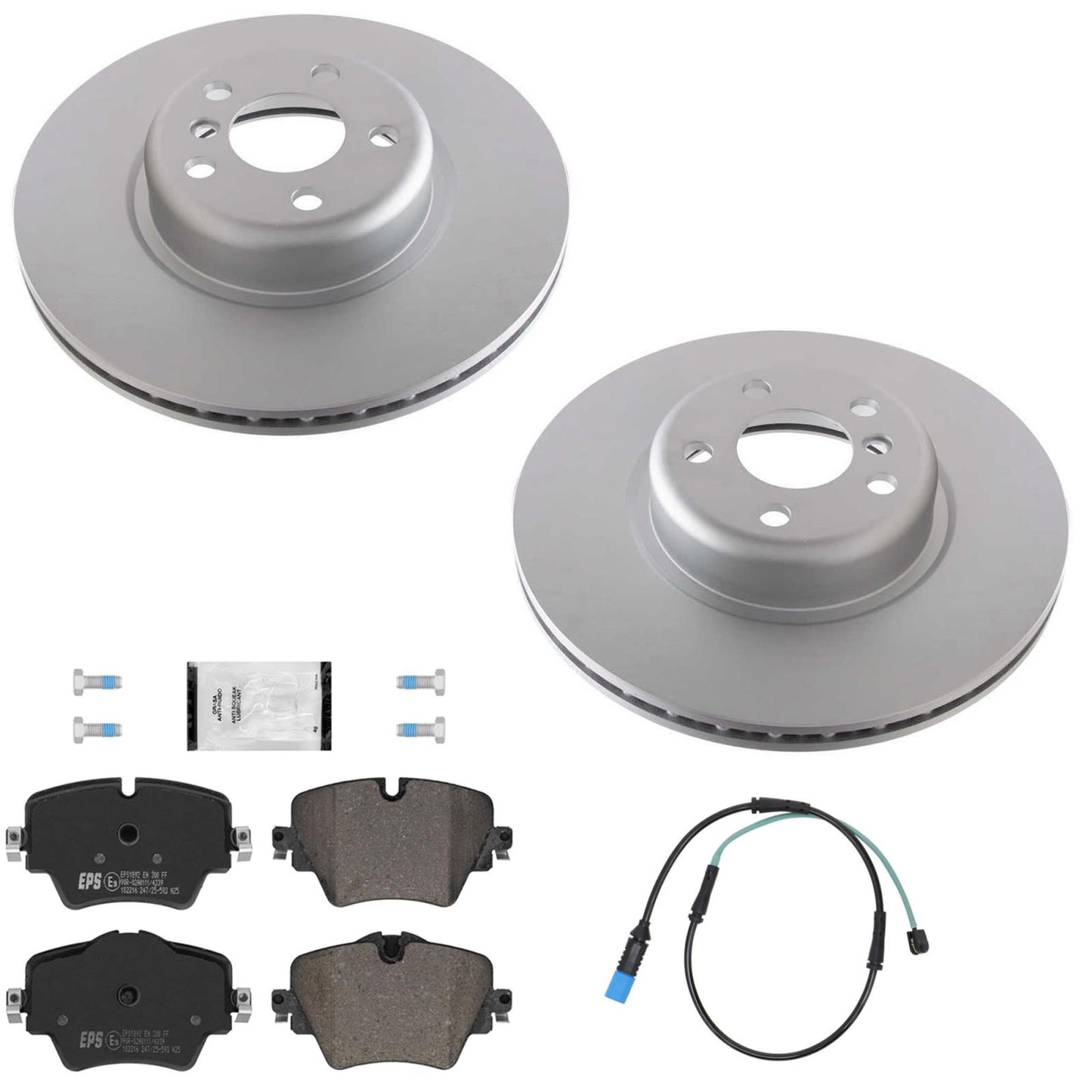 Frt GEO Coated R90 Disc Brake Rotors Euro Pads for BMW 330e 430i 2021-2022 2.0L - Photo 1