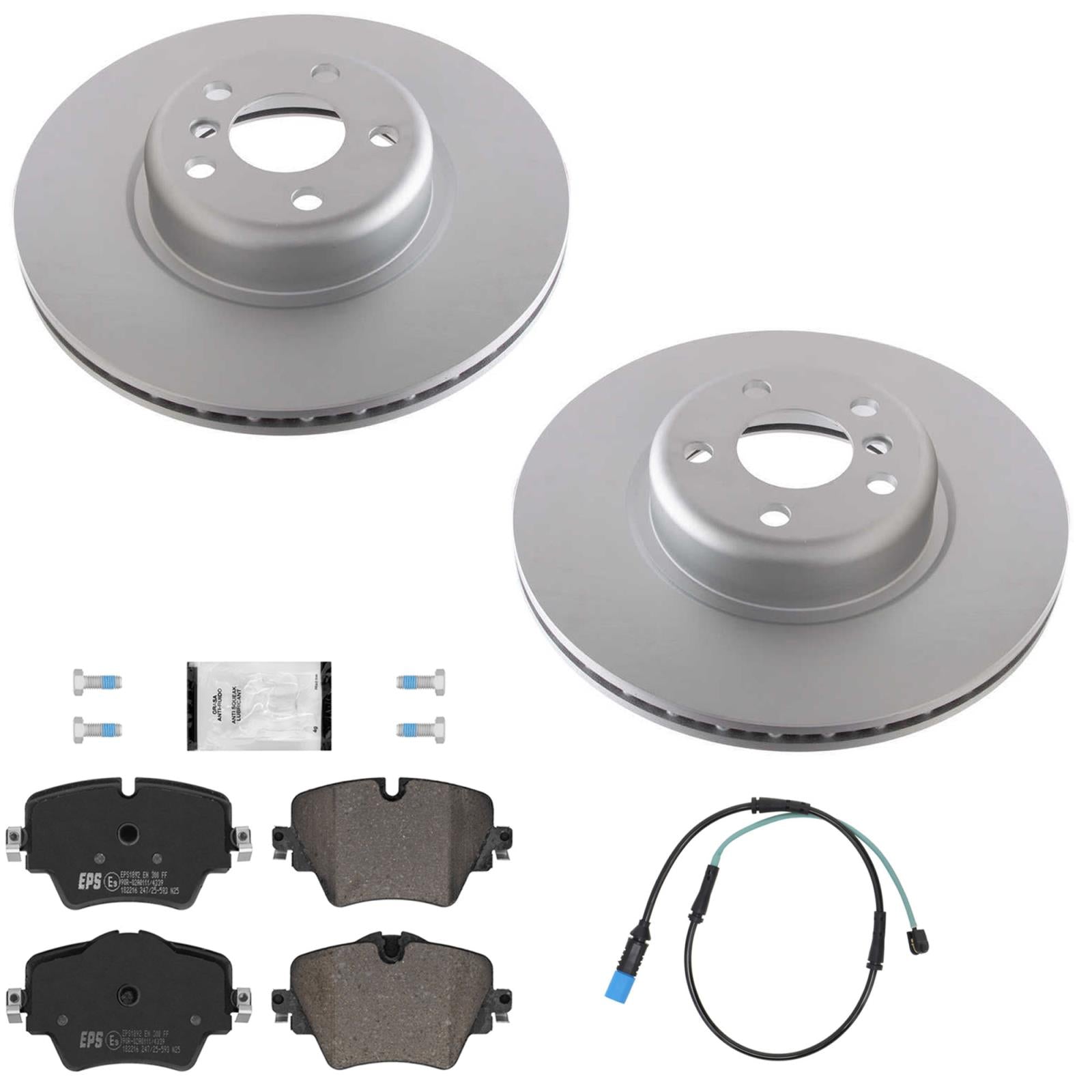 Frt GEO Coated R90 Disc Brake Rotors Euro Pads for BMW 330e 430i 2021-2022 2.0L - Photo 1