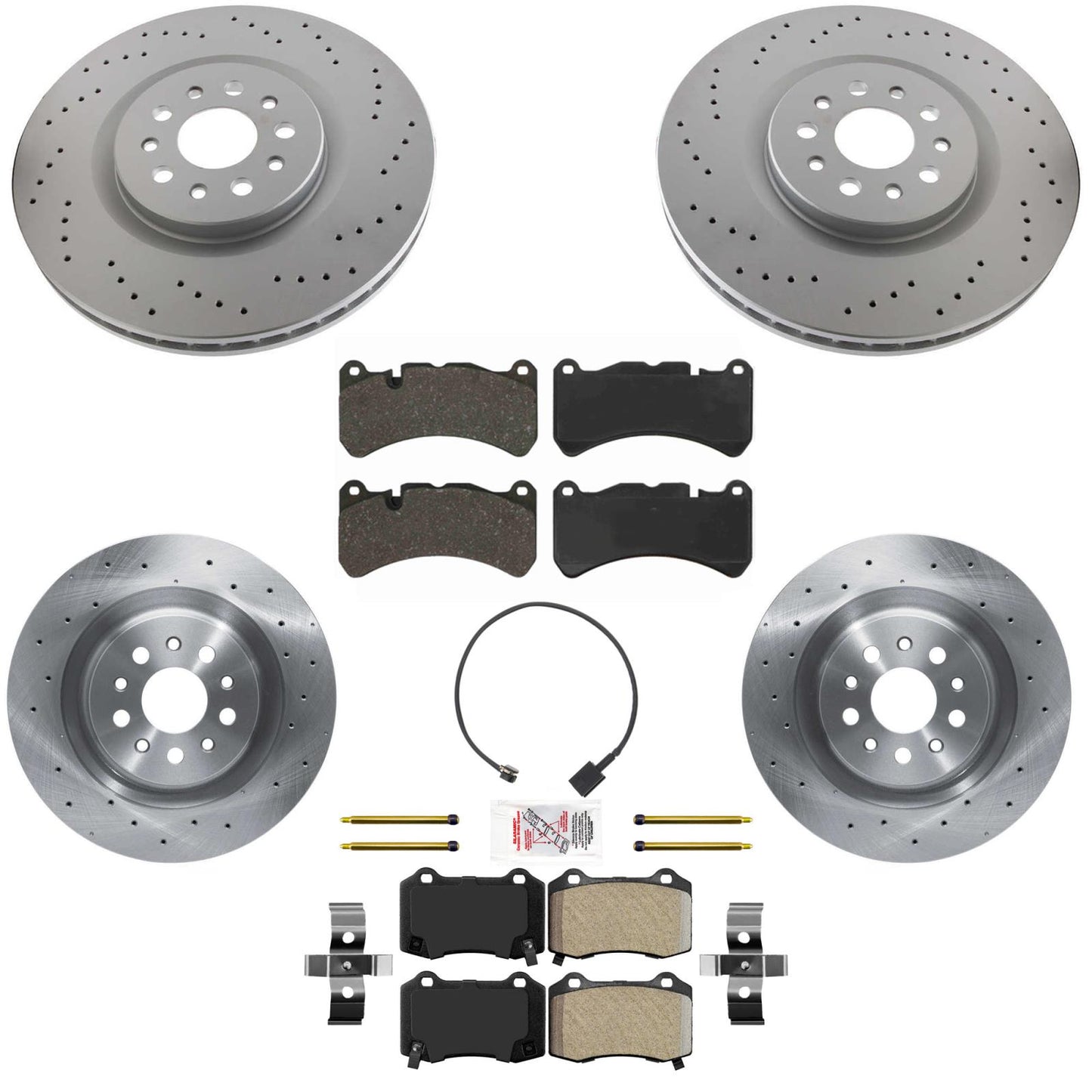 GEO Coated Disc Brake Rotors Brake Pads for Maserati Ghibli 14-24 360MM 6Piston - Photo 1