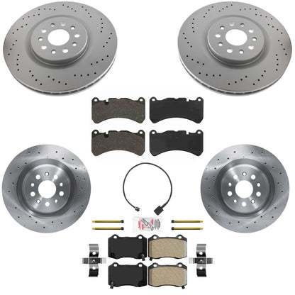 GEO Coated Disc Brake Rotors Brake Pads for Maserati Ghibli 14-24 360MM 6Piston - Photo 1