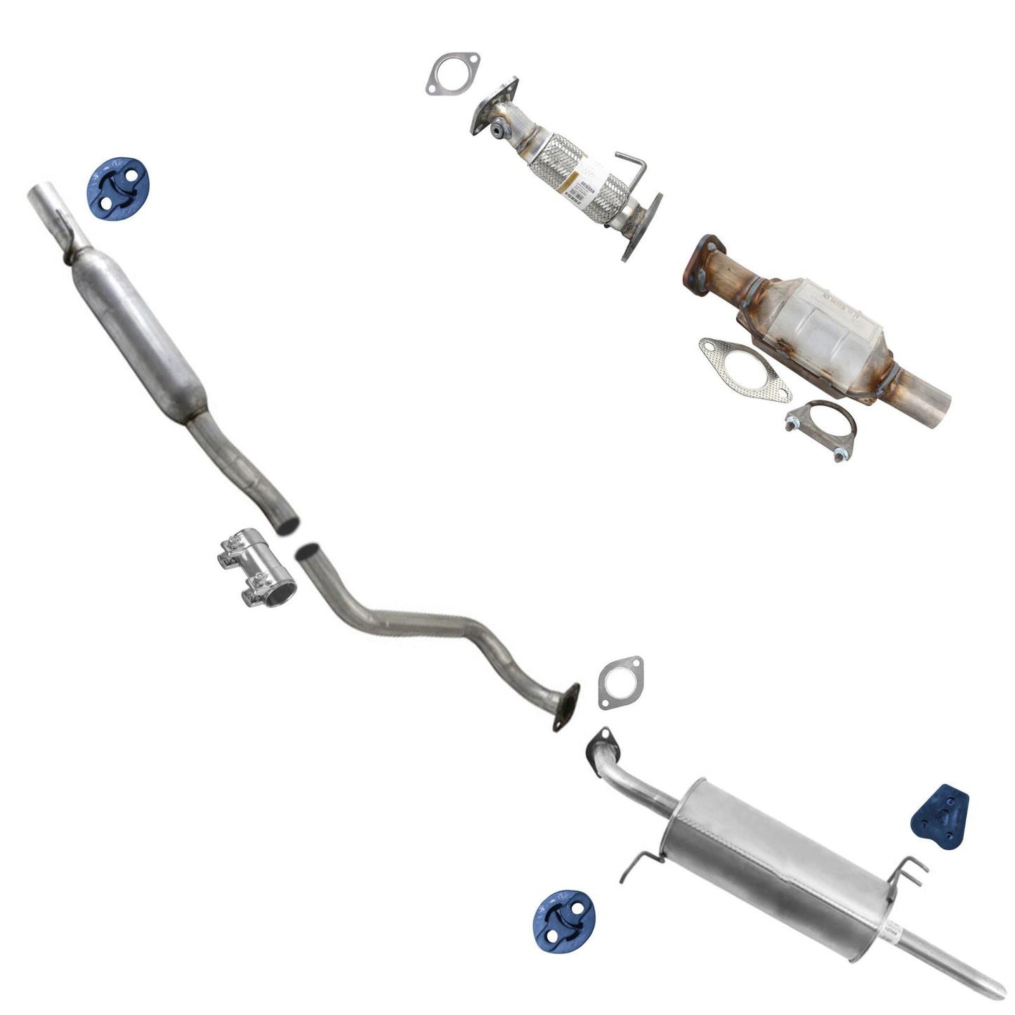 Exhaust Sys Converter Resonator Pipe Muffler for 12-17 Hyundai Accent 4Dr Sedan - Photo 1