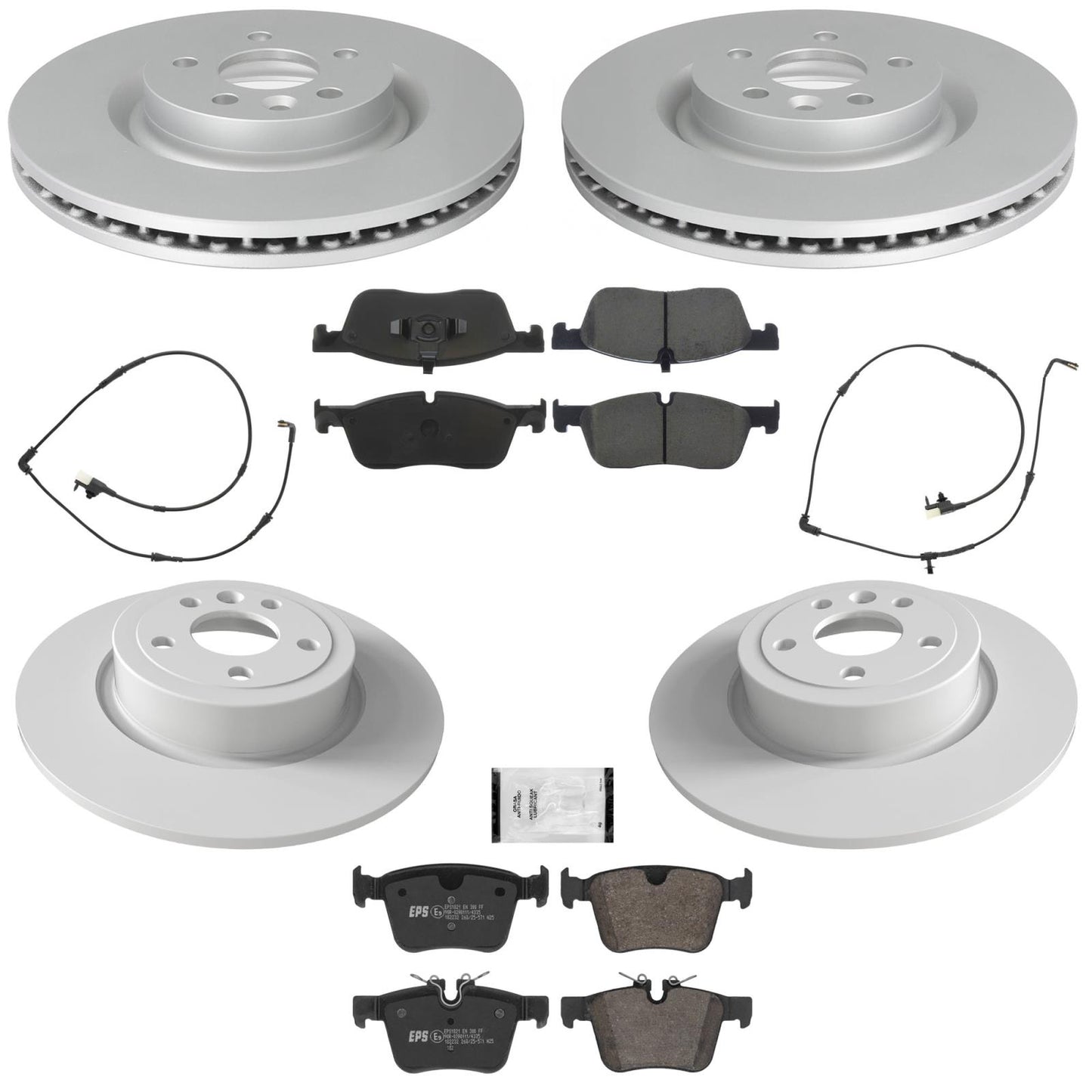 Coated Disc Brake Rotors Brake Pads for Land Rover Range Rover Evoque SE 16-19 - Photo 1