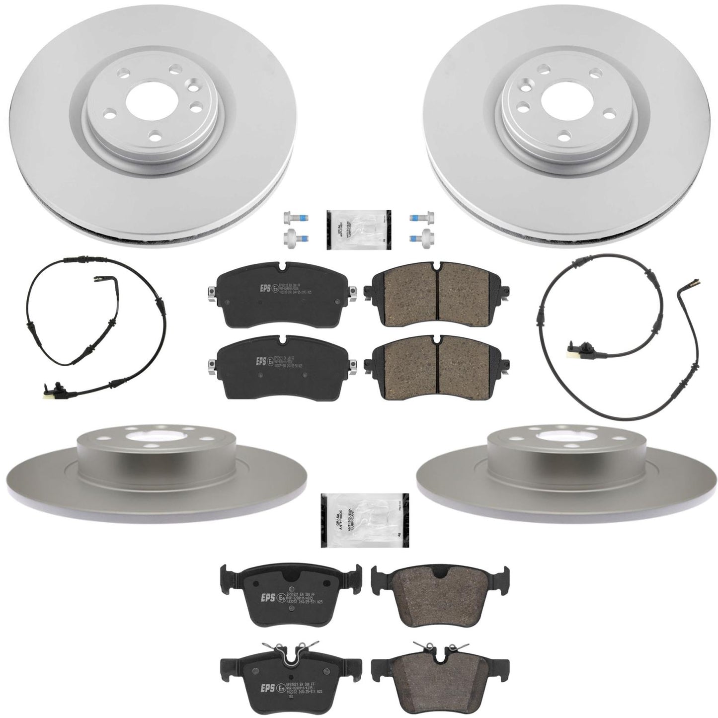 Coated Disc Brake Rotors Brake Pads for Jaguar E-Pace R Dynamic HSE 2018-2020 - Photo 1