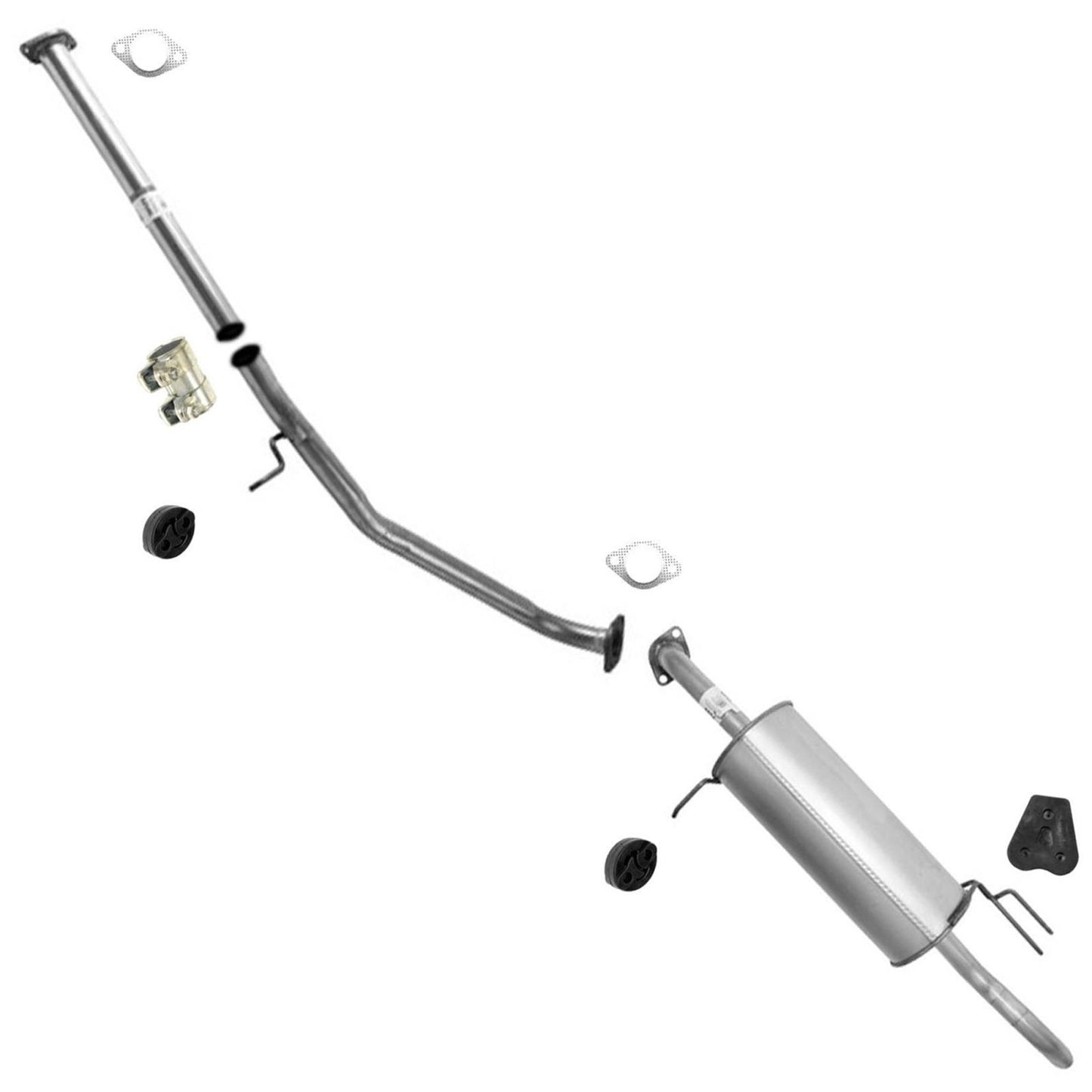 Sistema de escape de tubo silenciador con abrazaderas para Hyundai Accent 4dr Sedan 2006-2010 - Photo 1