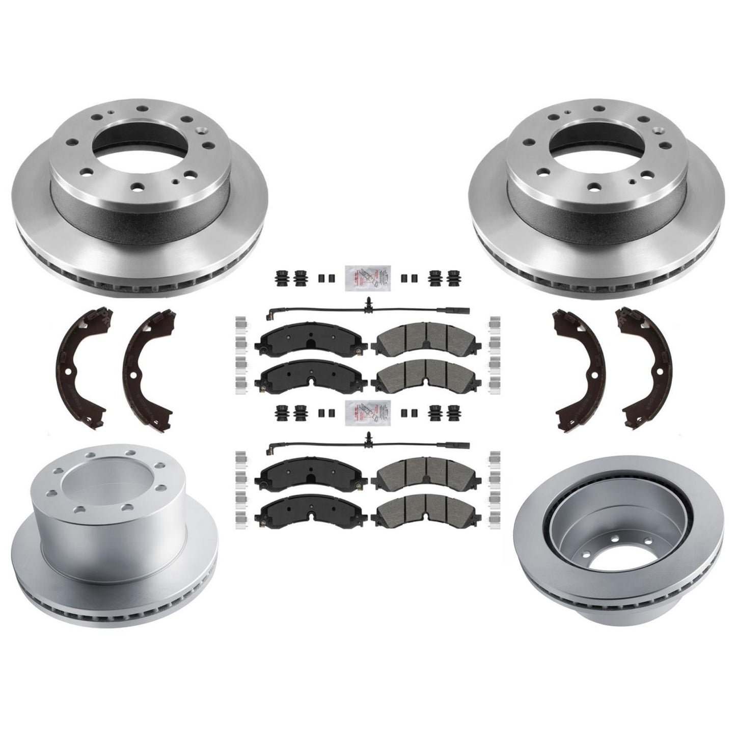 F&R Coated Brake Disc Rotors Brake Pad Set for GMC 3500HD 2020-2024 DRW Dually - Photo 1