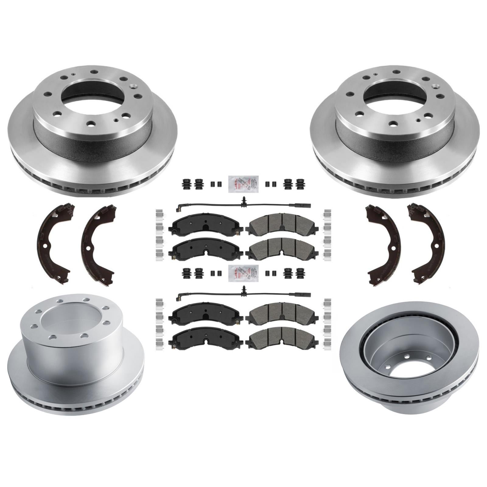 F&R Coated Brake Disc Rotors Brake Pad Set for GMC 3500HD 2020-2024 DRW Dually - Photo 1