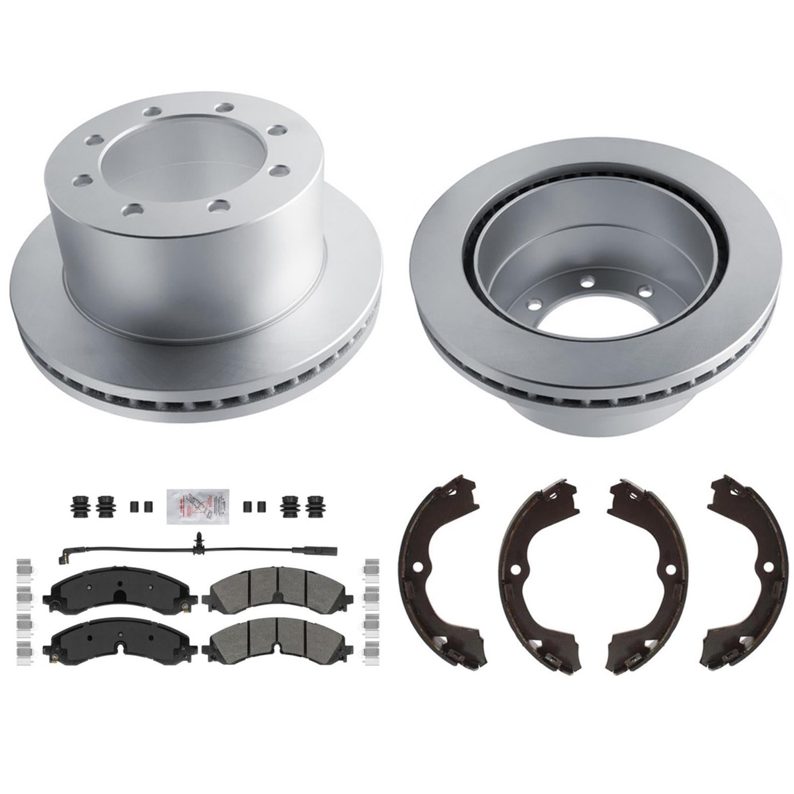 Rr Coated Brake Disc Rotors Brake Pad Set for GMC 3500HD 2020-2024 DRW Dually - Photo 1