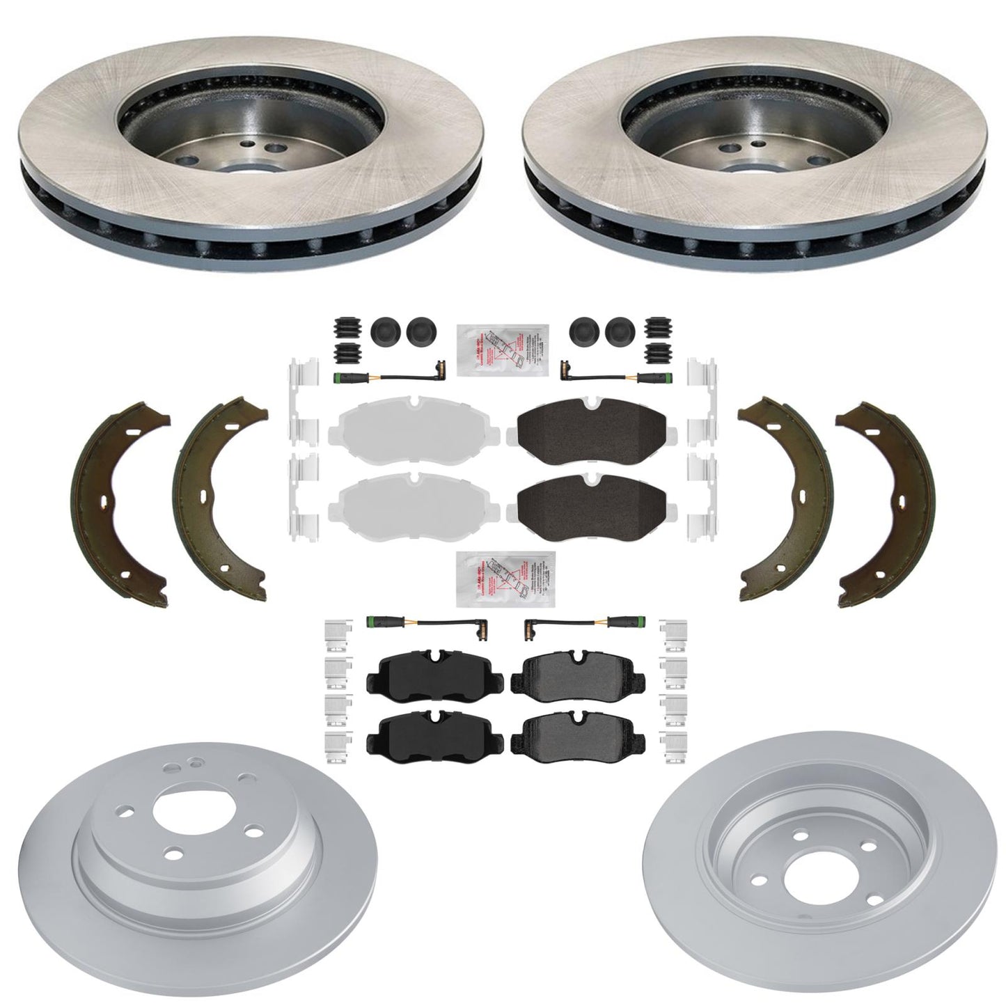 Heavy Duty Coated Disc Brake Rotors Brake Pads for Mercedes Benz Metris 16-2023 - Photo 1
